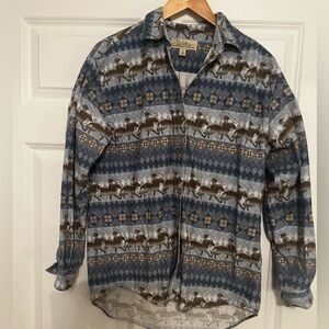 Cabela’s Southwestern Flannel Top with Horses and Tribal Motifs. Size XL. EUC!!